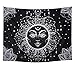 Racunbula Sun and Moon Tapestry Burning Sun with Star Tapestry Psychedelic Black and White Mystic Wall Tapestry for Bedroom