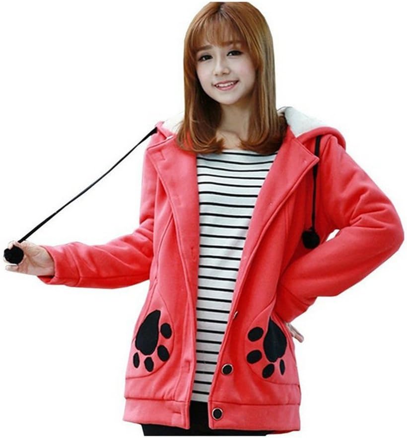 Meimush Lovely Girl Bunny Ear Jacket (M, Pink)