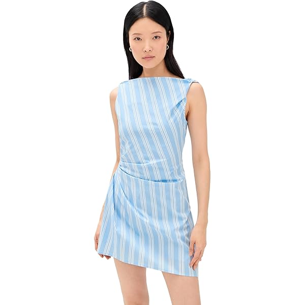 STAUD Women's Wells Mini Dress, Chive Stripe, 0 at Amazon Women's Clothing  store
