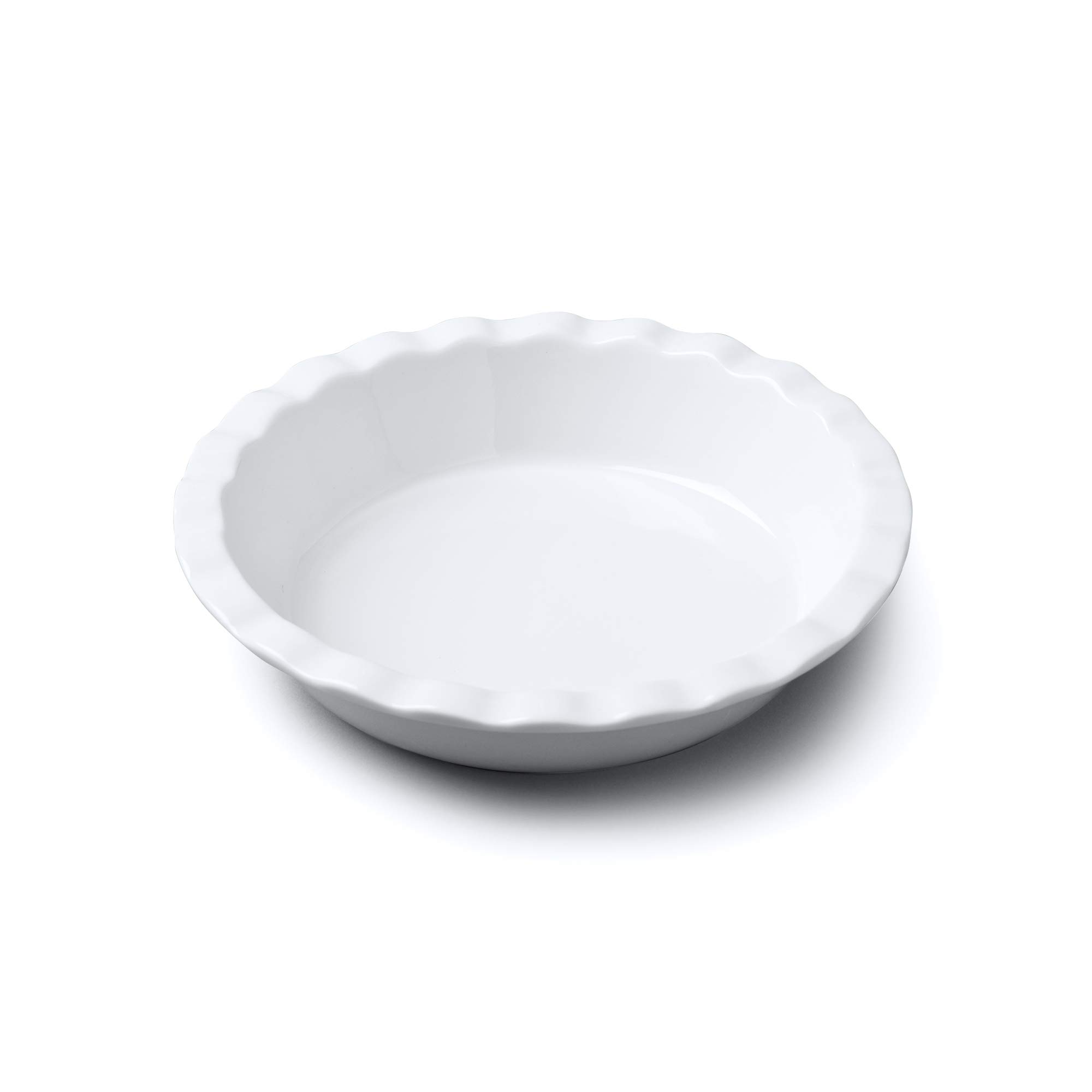 WM Bartleet & Sons 1750 Crinkle Rim Pie Dish, White Porcelain Baking Oven Dish (20cm)