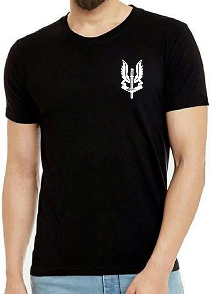 Buy Trending Desi Youth Bhartiya Sena BALIDAN Black T-Shirt | Indian Special Force T-Shirt 