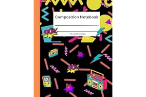 90s Style Composition Notebook: 90s Composition Notebook for kids and adults 7.25x9.5 inches