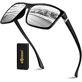 GQUEEN Retro Polarized Sunglasses Men Womens Sports UV400 Protection Rectangular Square Frame