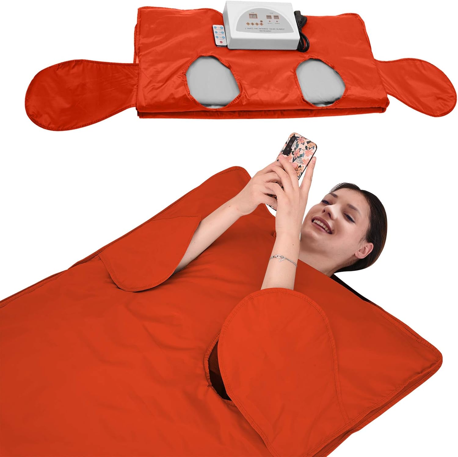 SEAAN FarInfrared Sauna Blanket 2 Zone Weight Loss Detox Therapy FIR