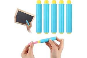 Qianyu 5-Piece Colorful Plastic Chalk Holders - Blackboard Adjustable Chalk Clip Set for Teachers & Kids - Protects Hands