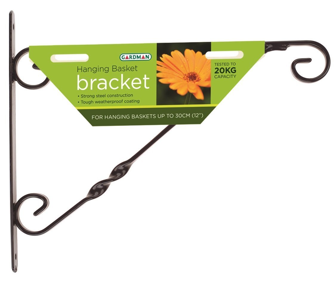 Gardman 03015 Standard Hanging Basket Bracket, Black, 30 cm, 12-Inch