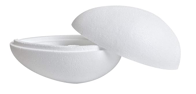 VBS Styropor-Ei 16x11cm weiß teilbar Osterei Deko-Ei zum Basteln Styroporeier