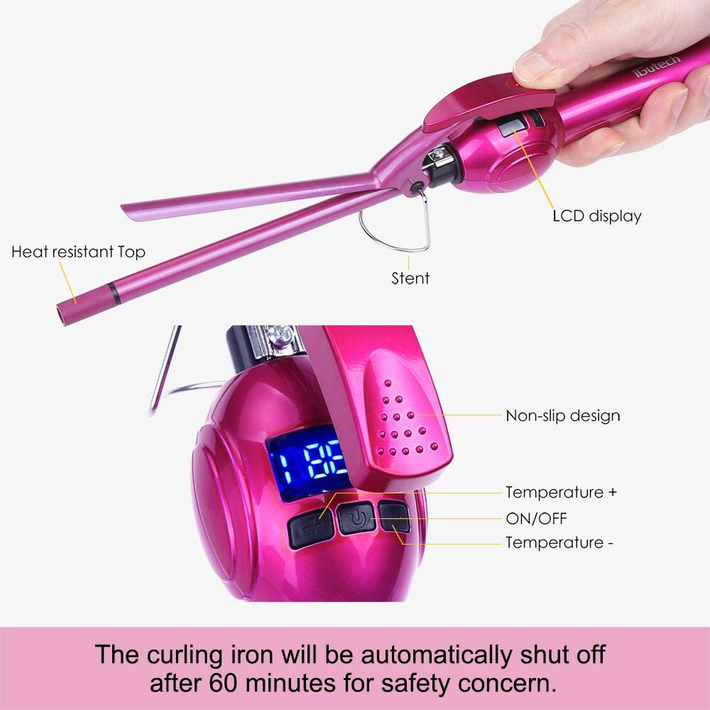 9mm Curling Iron Hair Curler,3/8 Inch Small Barrel Curling Iron Ceramic for Long & Short Hair