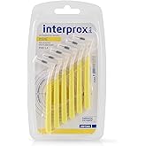 Interprox Plus Yellow 1.1mm Mini Interdental Brush | 1.1mm Mini, Angled Brush Head, Yellow, Pack of 6, Interdental Brushes