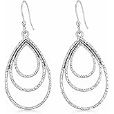 Layered Teardrops on Sterling Silver Earrings