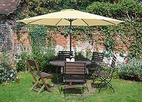 Patio Watcher 9 Feet Patio Umbrella Outdoor Umbrella With Push Button Tilt And Crank For Market Backyard Pool Garden Deck 8 Ribs Beige Buy Online At Best Price In Uae Amazon Ae