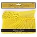 amscan Party Tableware Heavy Weight Yellow Sunshine Plastic Forks-Standard Pack of 50, Full Size