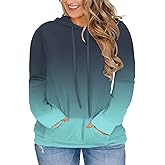 VISLILY Women-Plus-Size-Hoodies-Sweatshirts Color Block Tops with Pockets XL-4XL
