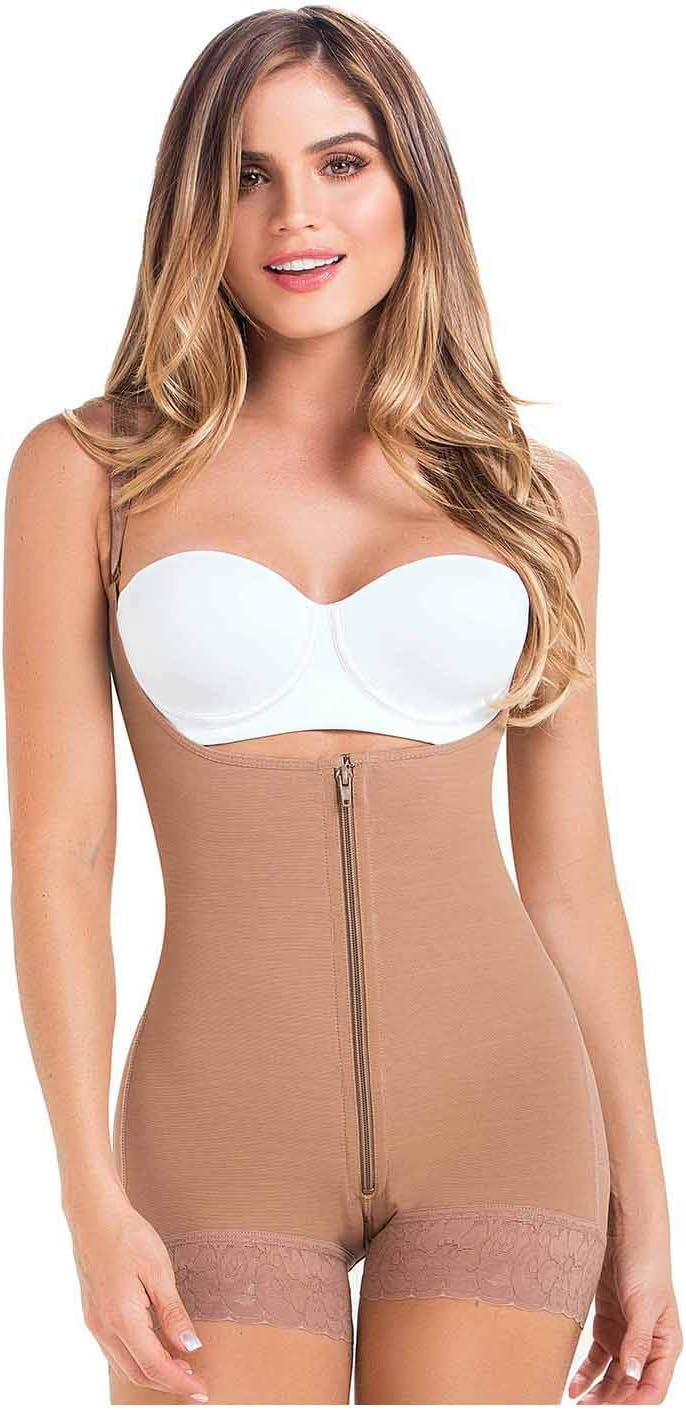 MARIAE 9235 Braless Slimming Girdle Tummy Control Shapewear | Fajas Colombianas (Mocha, XS - Waist (23.8-25.2 in))