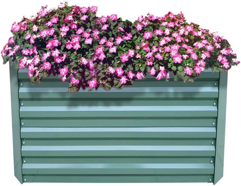 AUFUN Jardinera de Acero Galvanizado 120x90x60cm Verde bancal de ...