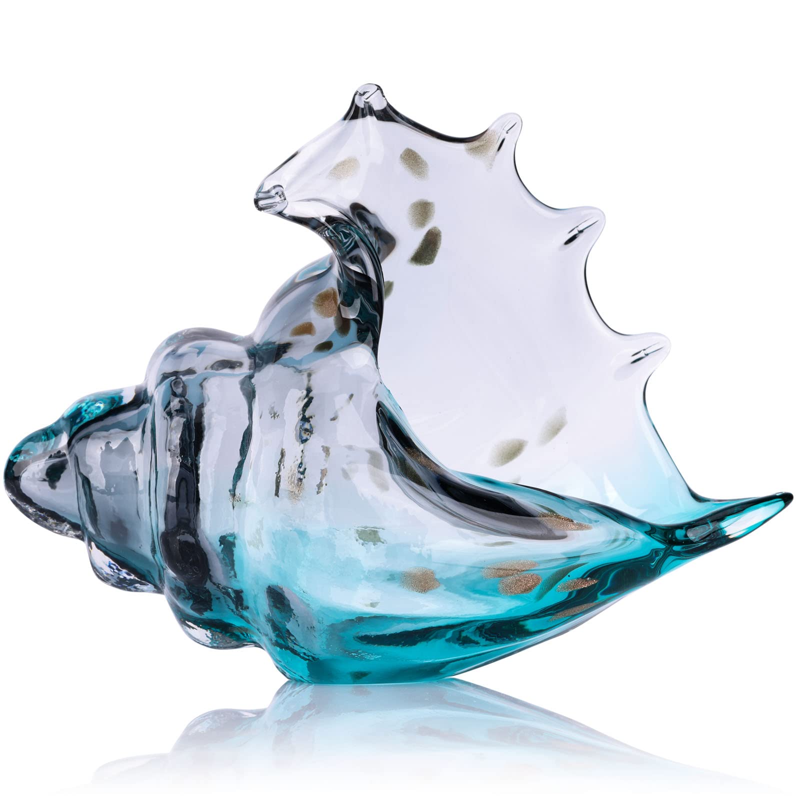 XMGZQ Hand Blown Glass Conch Statue,Glass Art Figurine,Coastal Home ...