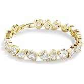 Pearich 14K Gold Filled Tennis Bracelet for Women- Classic Gold Bracelet for Women, Oval Stone Cut Bracelet Valentines, Mothers, Christmas Jewelry Gift for Women