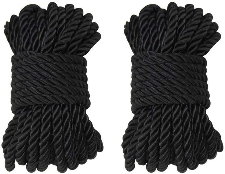32 feet 8mm(1/3inch) Diameter Soft Silk Rope Solid Braided Twisted Ropes,10m Decorative Durable and Strong All Purpose Twine Cord Rope String Thread Shiny Cord