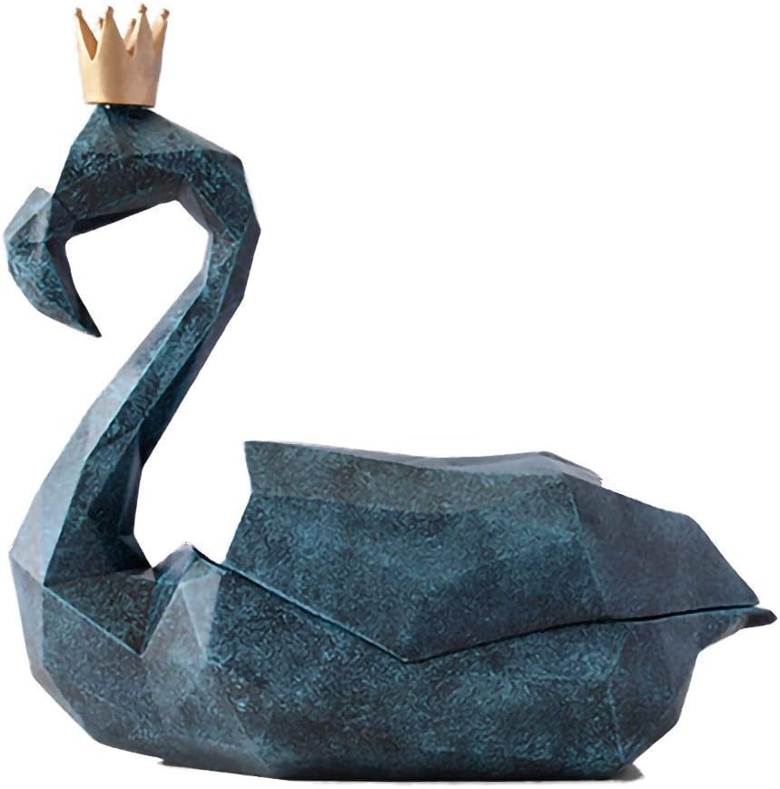Znx Nordic Flamingo Tissue Box Holder, Creative Geometric Animal Sculpture Desktop Crafts Decorative Ornaments, For Living Room, Bedroom, Study And Other Decor (Color : Blue)