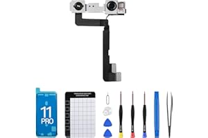 CYKJGS for iPhone 11 Pro Front Camera Replacement OEM 12MP New Face Front Camera Part Facing Lens Module Transmitter Light Receiver Flex Cable Connector Repair Fix Tools Kit for A2160 A2217 A2215