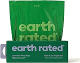 Earth Rated Dog Poo Bags Thick Grab and Go 300 Lavender Scented Brand New