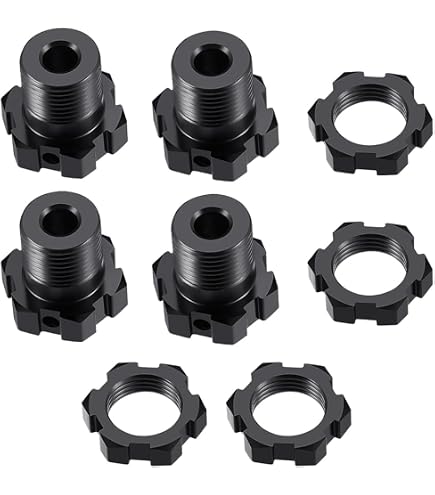 Adaptateur Moyeu Hexagonal RC 14mm à 17mm - Extension 10mm Avec Écrous Anti-Poussière Pour Arrma 1/10 Granite Senton Big Rock Typhon