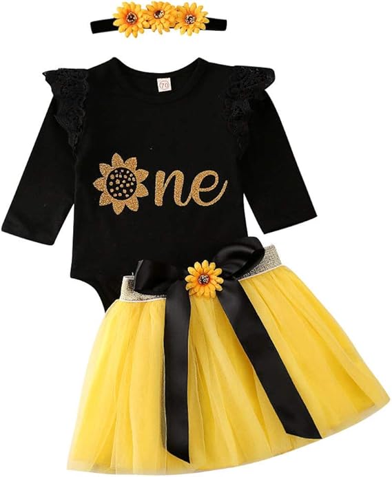 sunflower 1st birthday outfit