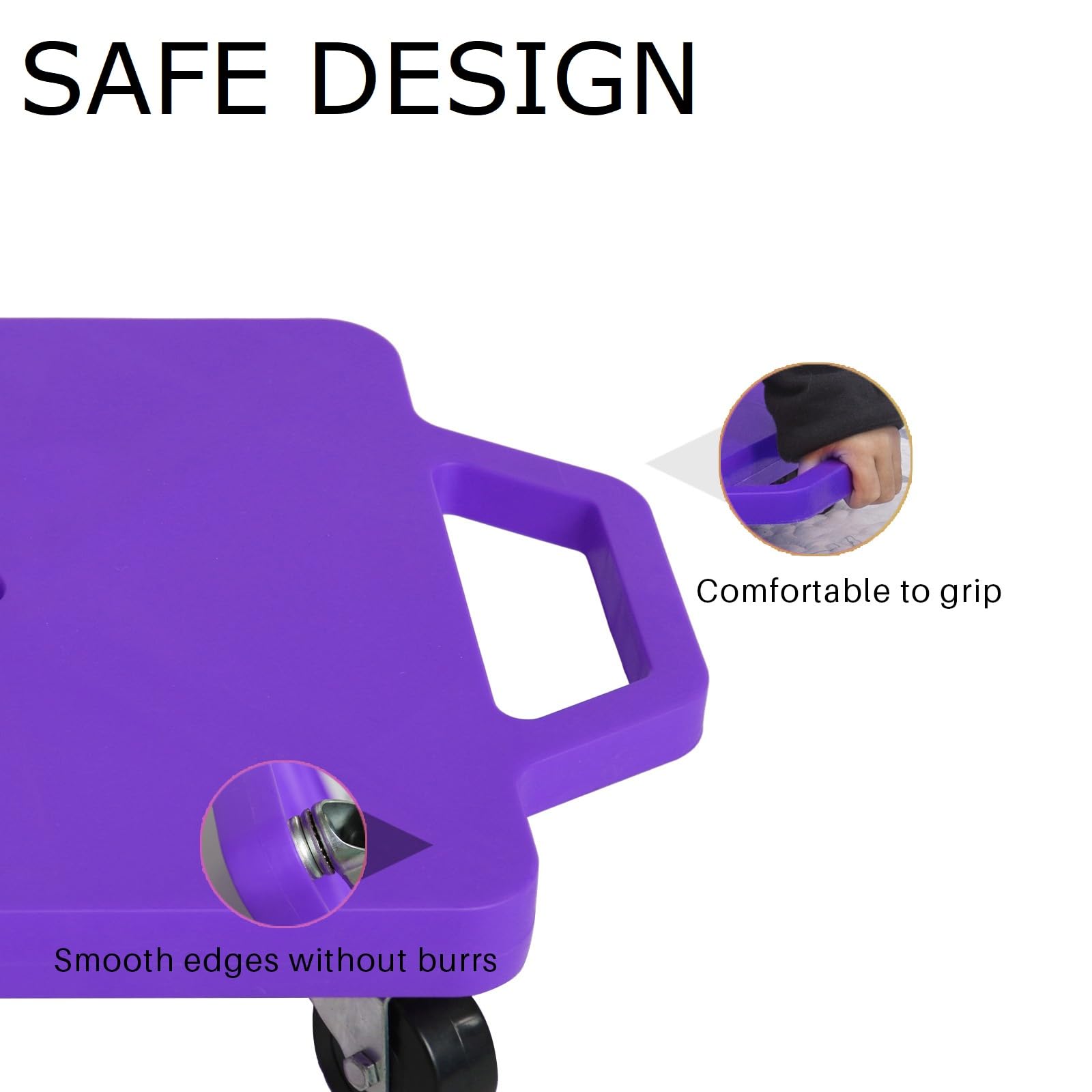 2 Plastic Scooter Boards with Handles for Kids Sitting and Sports Training, with 1 Ring, 2 Ropes and 4 Beanbags, Indoor and Outdoor Play