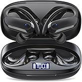 KTGEE Wireless Earbuds Bluetooth 5.4, 48H Long-Lasting Sport Headphones with Earhooks, IPX7 Waterproof Workout Earphones, Ultra-Light 7.8g, Noise-Cancelling Mic for Running-Ink