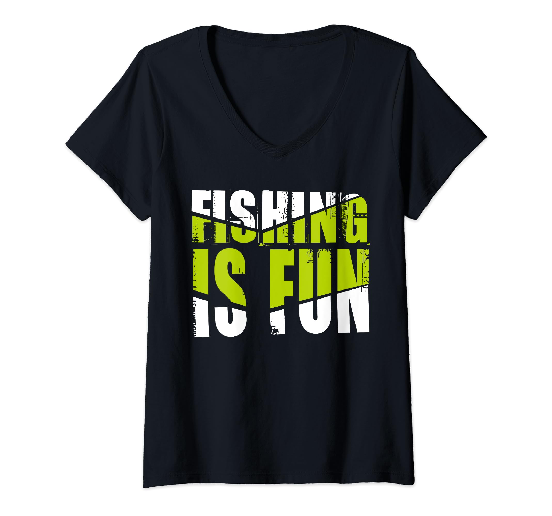 Womens Fishing is Fun V-Neck T-Shirt