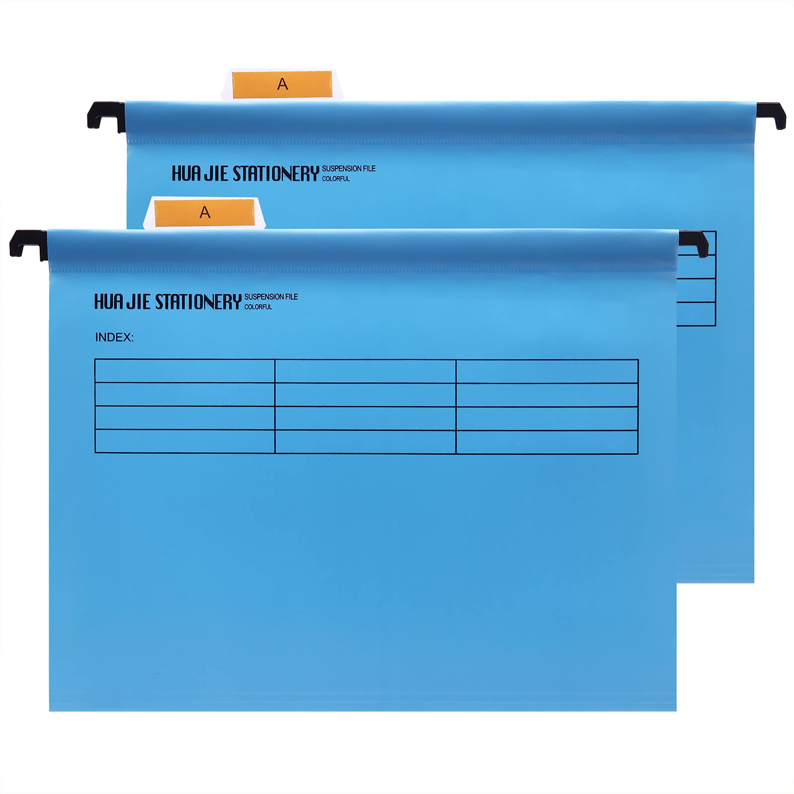 Srvnpioy Foolscap Suspension Files with Tabs and Card Inserts for Filing Cabinets, Measures 41 x 25 x 37 cm (12 Pack, Blue) Polypropylene Plastic Foolscap Hanging Filing Folders for Office Home