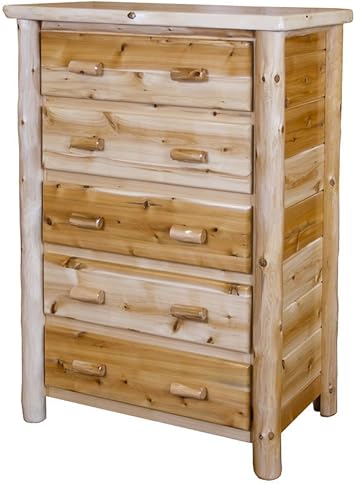 Amazon Com Rustic White Cedar Log Chest Of Drawers Amish Made In