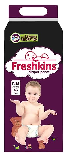 Freshkins Baby Diaper Pant,New Born, 46 Unit
