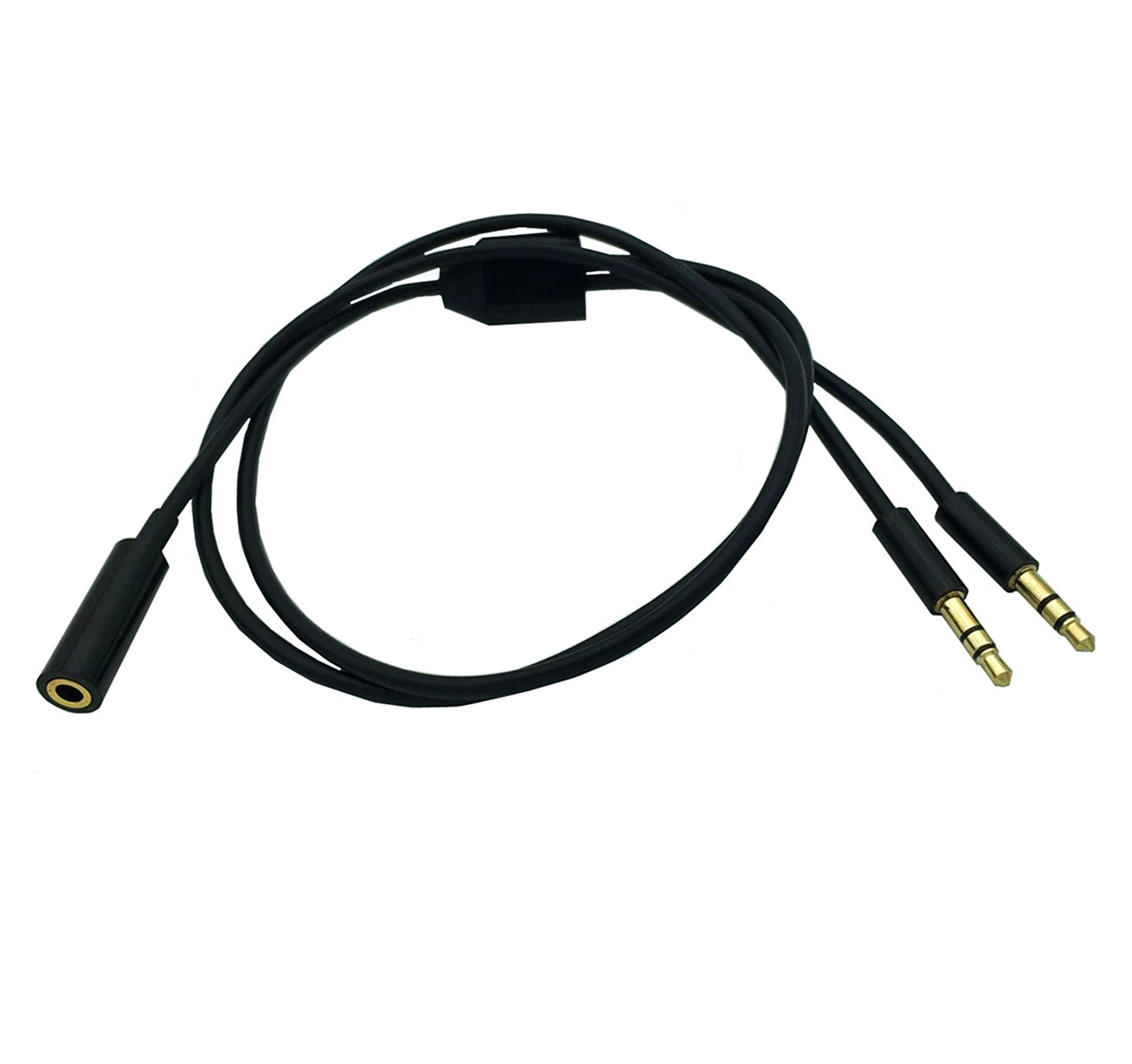 SHANFEILU Headphone Audio Splitter 3.5mm Female to 2 Dual Male 3.5mm TRS Y Splitter Cable Gold-Plated Stereo Jack for Smartphone PC Mp3/4 Earphone Speaker 19.68 inch/0.5m