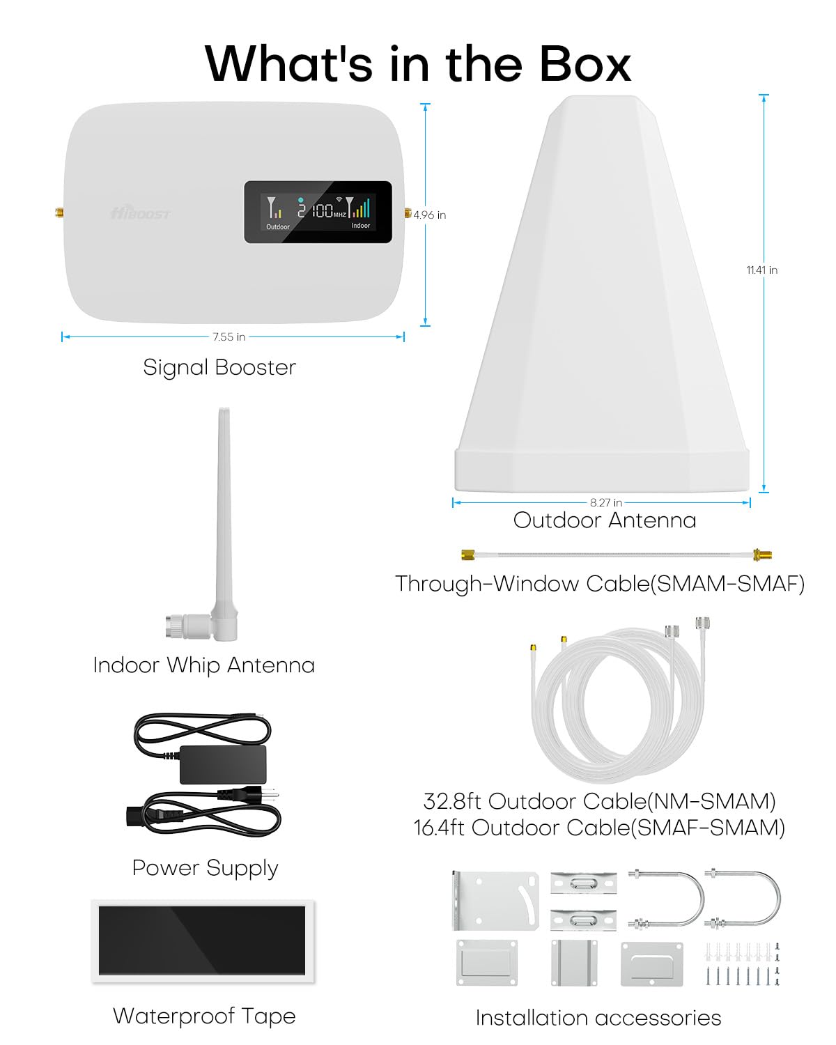 Cell Phone Booster for Home Office | Boosts 5G & 4G LTE | Cell Phone Signal Booster for All U.S. Carriers-Verizon, AT&T, T-Mobile & More | for Band 12/17,13,5,25/2,4 | HD Display | App | FCC Approved
