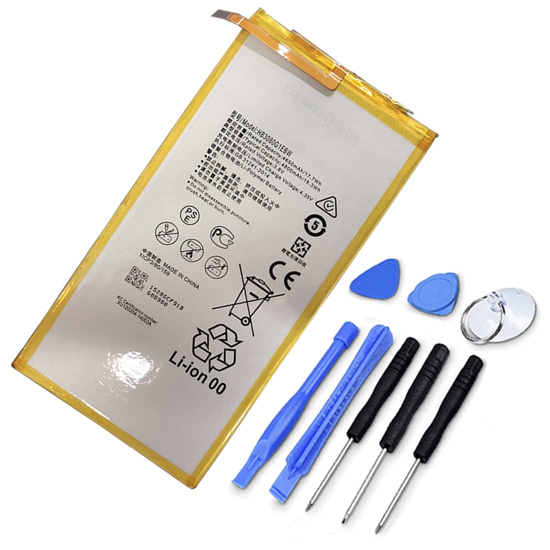 XITAIAN 4800mAh 18.3Wh HB3080G1EBW Replacement Battery for Huawei MediaPad M2 8.0 Inches M2-801L M2-801W M2-802L M2-803L with Tools