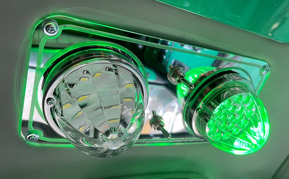 Photo 1 of Peterbilt Cab Dome Lights Plate Framed Style (Green)