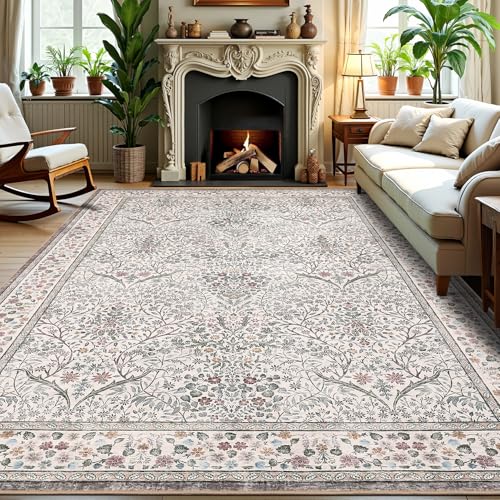 GarveeHome Floral Washable Area Rug