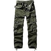AKARMY Men's Cargo Pants, Military Tactical Casual Pants, Lightweight Cotton Work Pants with Multi Pockets K18 ArmyGreen 42