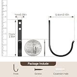 Josmimic 10-Pack Wall Hooks 22LB Heavy Duty Aluminum Hanger Black Matte view 4