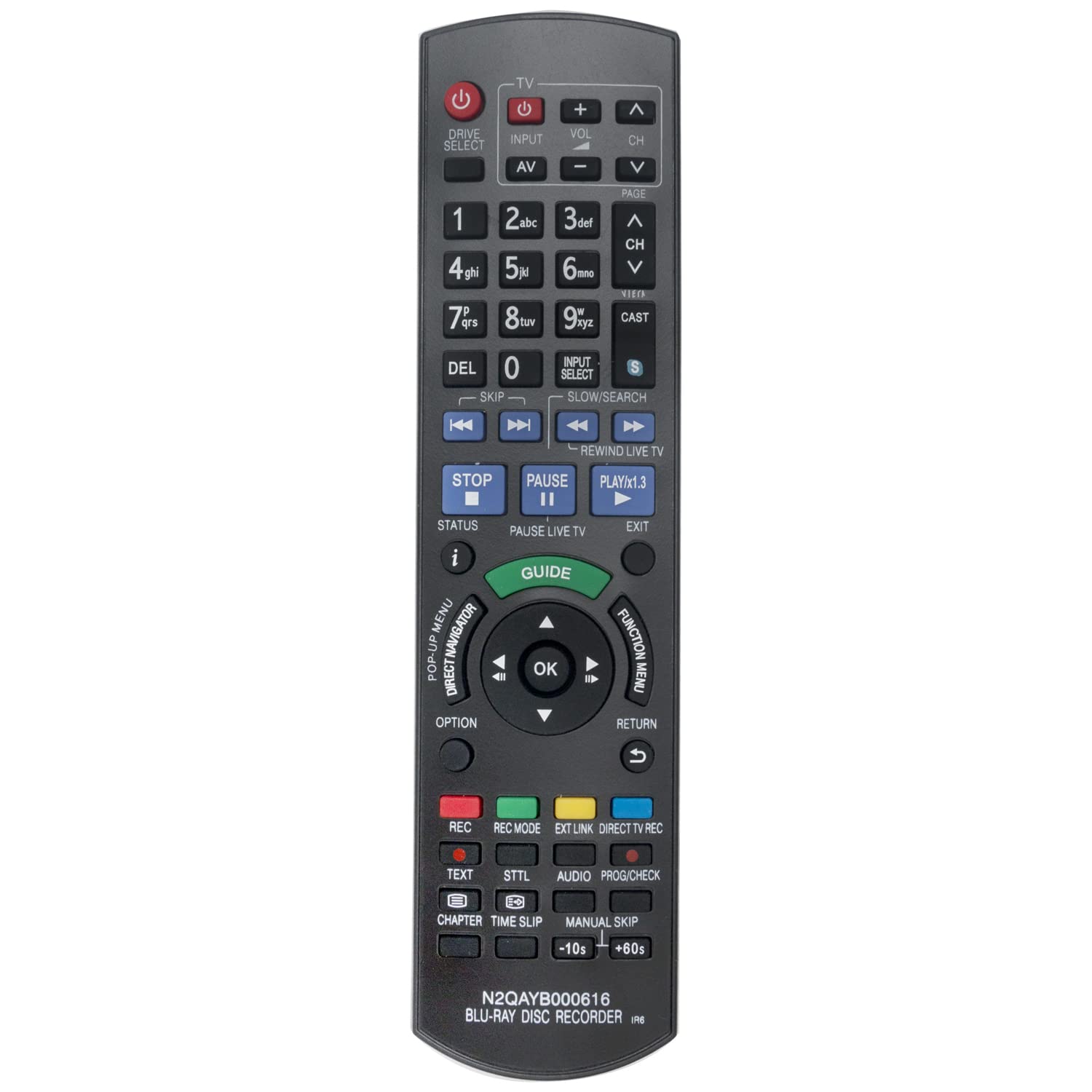 N2QAYB000616 Replacement Remote Control Fit for Panasonic Blu-ray Disc Recorder DMR-BST800 DMR-BST700 DMR-BST701 DMRBST800 DMRBST700 DMRBST701