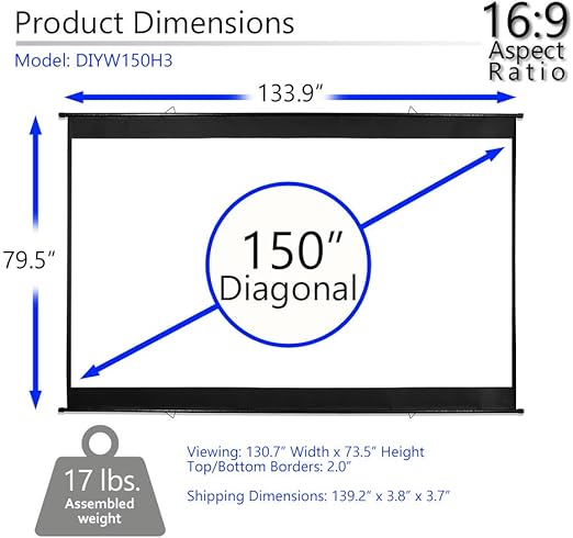 Elite Screens Yard Master Awning 14x10 W 150 16 9 Diy Indoor Outdoor Screen 4k 8k Ultra Hd Active 3d Hdr Ready Portable Foldaway Movie Home Theater Projector Screen Front Projection Oma1410 150h Projection