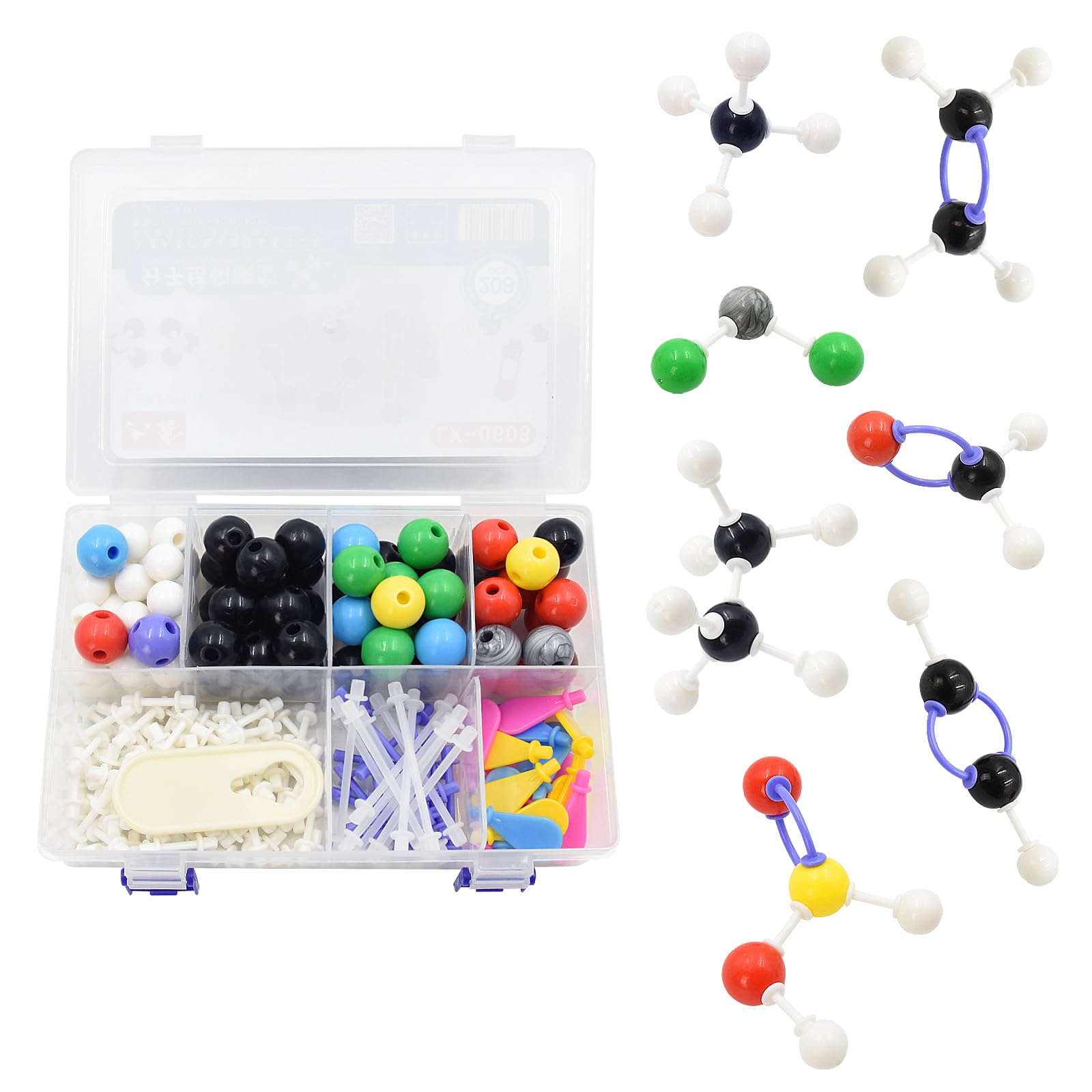 Surplex 208Pcs Chemistry Molecular Model Kit, Inorganic & Organic Structure Building Atom Links Educational Toys Teaching Learning Set for Teachers Students Scientists Chemistry Class