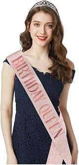 Leixi Queen Sash & Tiara Kit Rose Gold Birthday Gift Women 30th view 4