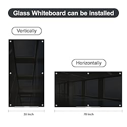 J&J worldwide Black Glass Whiteboard Magnetic Dry