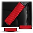 AUCELI 2 Pcs Auto Seat Belt Cover, Breathable Seatbelt Shoulder Harness Pads Strap Helps Protect Your Neck, for a More Comfortable Driving, Car Accessories Compatible with Adults Youth Kids (Red)