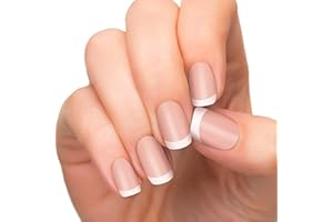 YIZHUO Semi-Cured Gel Nail Strips Kit - Clear Base Classic White French Nail Tips Design, Long Lasting Salon Quality, 20 Pcs Full Nail Wraps, Easy DIY Manicure at Home (UV Lamp Required)