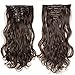 S-noilite Long Curly Wavy Straight Clip in on 8 Pieces Full Head Set Hair Extensions 8pcs Hairpiece Extension Many Colors for Girl Lady Women