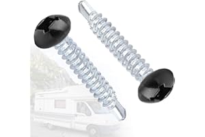 AFZZ Pan Head Metal RV Screws Black #8x1 for Quad Drive Self Tapping Drill RV Interior and Exterior Enclosed Trailer Repair Screws - 100 Pcs