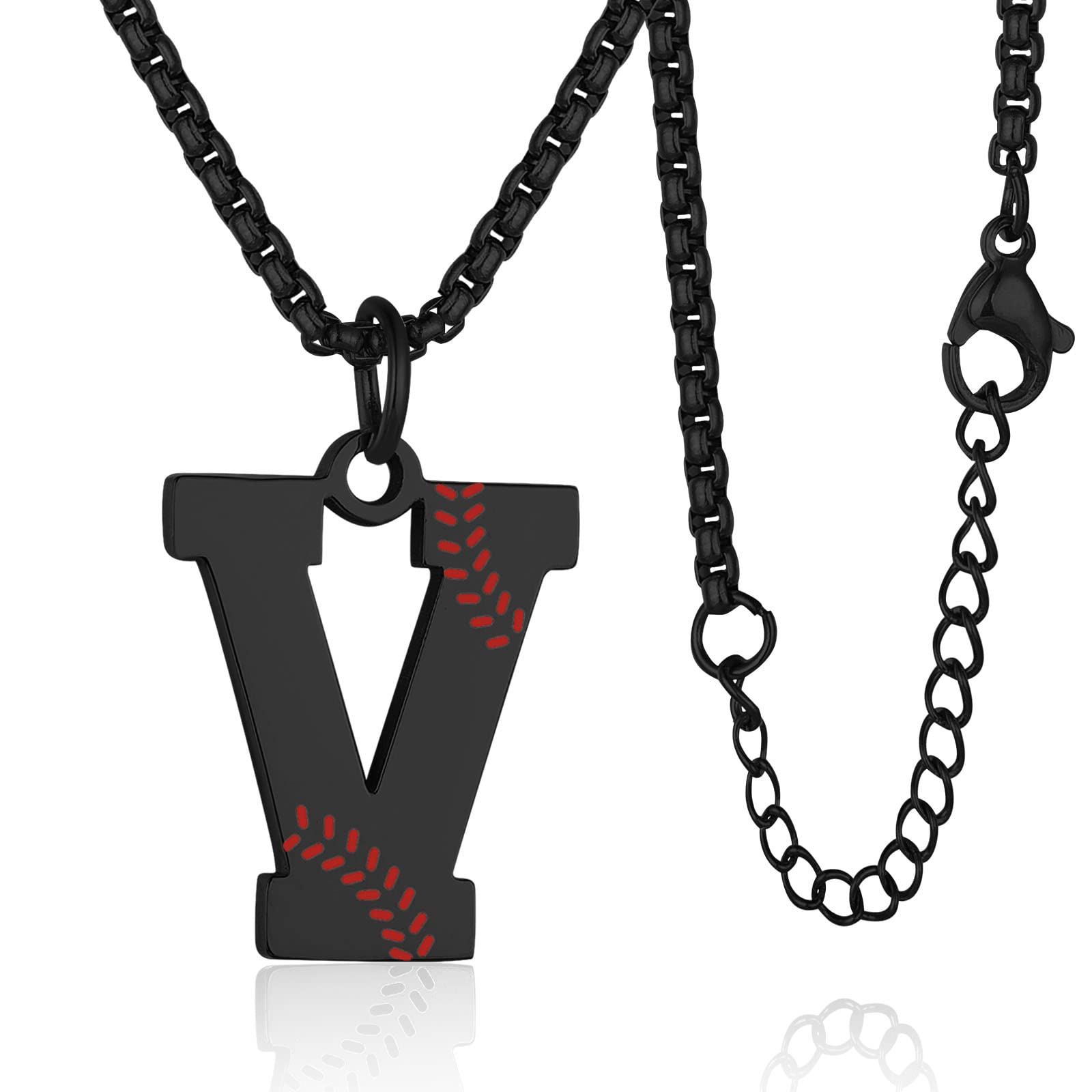 Susook Baseball Initial Necklace for Men Baseball